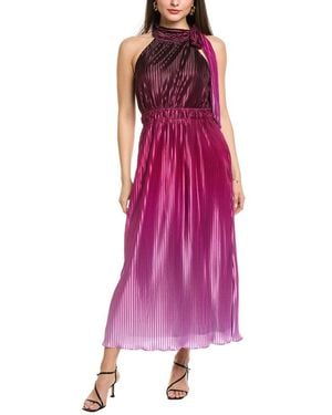 Anne Klein Bow Neck Halter Midi Dress - Purple