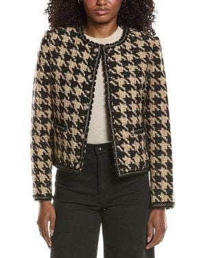 Tahari Oversized Houndstooth Jacket - Black
