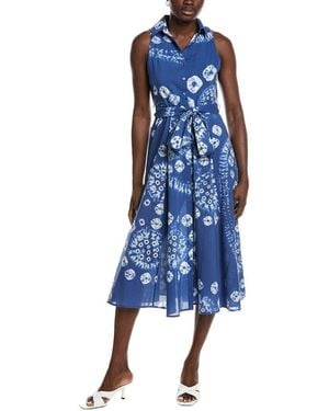 Garrie B Tie-Dye Mid Dress - Blue