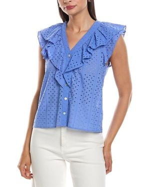 Nanette Lepore Eyelet Blouse - Blue