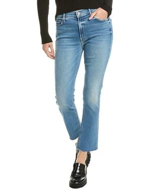 Mother Denim Mid-Rise Dazzler Riding The Cliffside Ankle Fray Jean - Blue