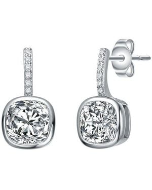 Rachel Glauber Rhodium Plated Cz Studs - Metallic