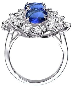 Genevive Jewelry Diamond Cz Statement Ring - Blue