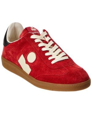 Isabel Marant Bryce Suede & Leather Trainer - Red