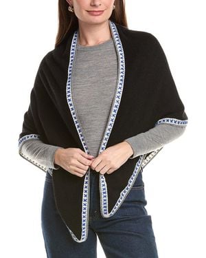 Forte Triangle 100% Cashmere Scarf Wrap - Black