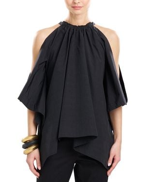 Natori Taffeta Handkerchief Top - Black