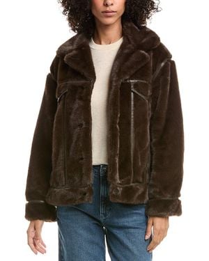 NVLT Mink Faux Fur Jacket - Brown