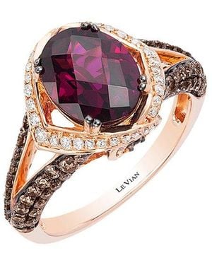 Le Vian 14K Rose 3.80 Ct. Tw. Diamond & Rhodolite Ring - Pink