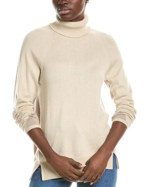Splendid Colorblocked Turtleneck Wool-Blend Jumper - Natural