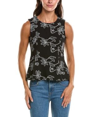 Vince Camuto Flowy Hem Top - Black