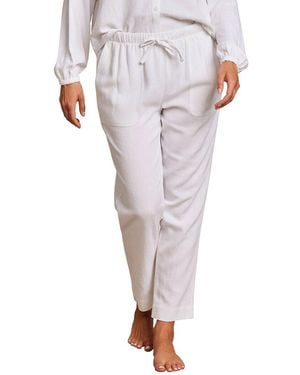 Barefoot Dreams Linen-Blend Pant - White