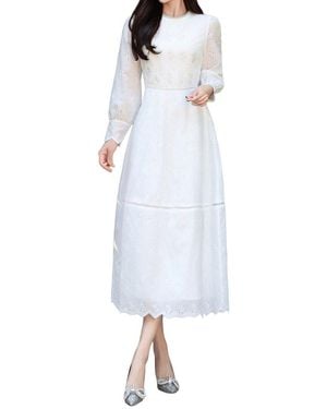 BURRYCO Long Sleeve Midi Dress - White