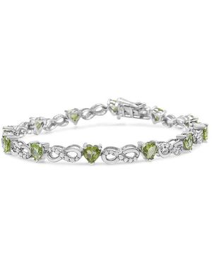 Haus of Brilliance 6.50 Ct. Tw. Diamond & Lab-Grown Peridot Link Bracelet - White