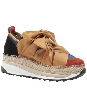 Free People Champin Espadrille Leather-Trim Trainer - Natural