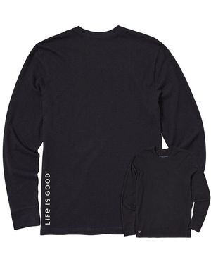 Life Is Good. Long Sleeve Crusher T-Shirt - Blue