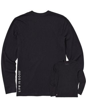 Life Is Good. Long Sleeve Crusher T-Shirt - Blue