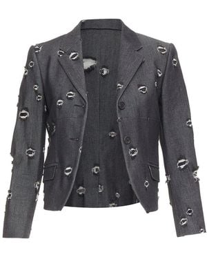 Miu Miu 2009 Crop Blazer Jacket, Size It (Authentic Pre-Loved) - Grey