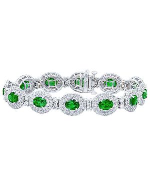 Diana M. Jewels Fine Jewellery 18k 19.00 Ct. Tw. Diamond & Emerald Bracelet - Green