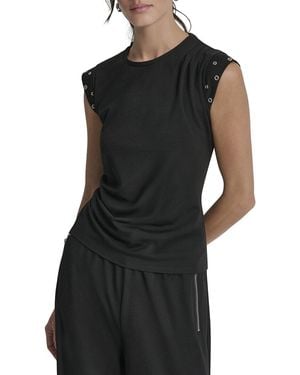 DKNY Stud Sleeve Top - Black