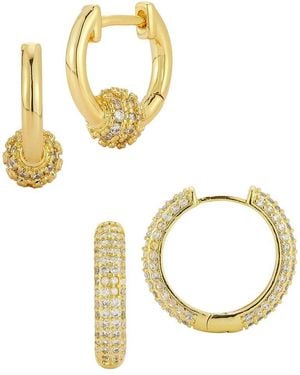 Glaze Jewelry Plated Cz Earrings - Metallic