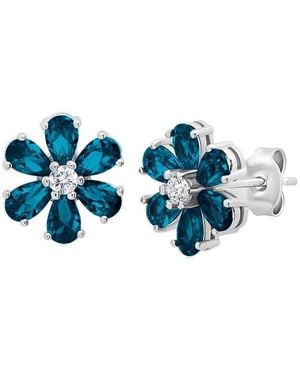 MaxColor 1.80 Ct. Tw. Londen Topaz Stud Earrings - Blue