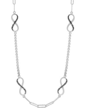Samuel B. Silver Infinity Necklace - White
