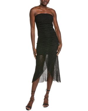 Marion Animal Print Mesh Tube Dress - Black