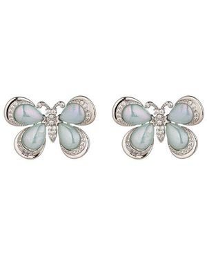 Eye Candy LA Cz Blue Butterfly Stud Earrings - Multicolour