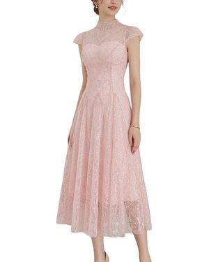 Amanda Royal Embellished Midi Dress - Pink