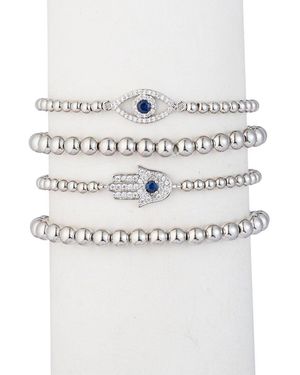 Eye Candy LA The Luxe Collection Titanium Cz Heena Stretch Bracelets - Grey