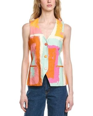 FLORA BEA NYC Olly Linen-Blend Top - Red