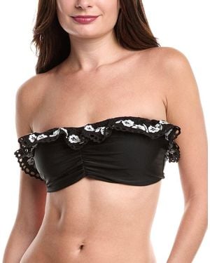 Sea Katya Ruffled Bandeau Bikini Top - Black