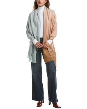 Vince Plain Weave Dip-Dye Wool & Cashmere-Blend Wrap - Blue