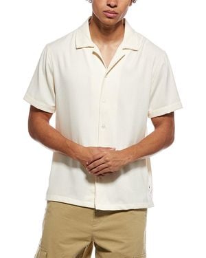 Ted Baker Herringbone Knit Camp Shirt - White