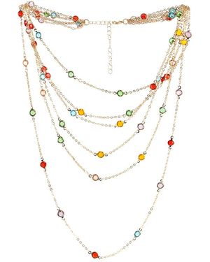 Saachi Crystal Layer Necklace - White