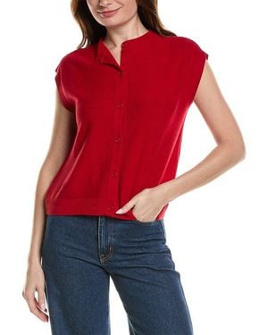 Eileen Fisher Petite Crewneck Linen-Blend Vest - Red