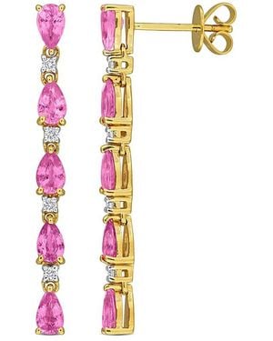 Rina Limor 14k 2.82 Ct. Tw. Diamond & Pink Sapphire Earrings - White