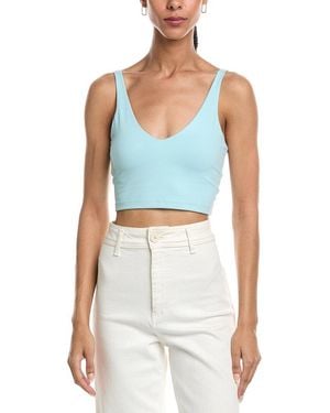 Susana Monaco Crop Very V Strap Top - Blue