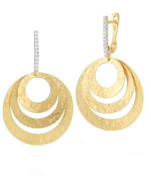 Reiss 14k 0.13 Ct. Tw. Diamond Dangling Earrings - Metallic