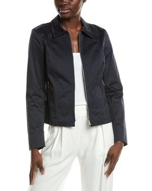 Lafayette 148 New York Collared Zip Pocket Jacket - Black