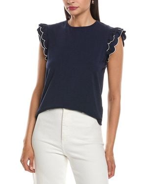 Nanette Lepore Scallop Sleeve Top - Blue