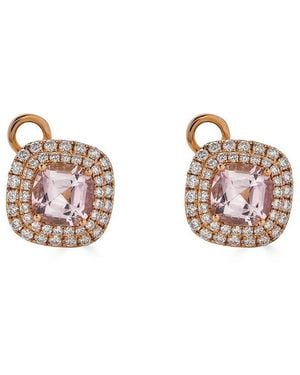 Diana M. Jewels Fine Jewellery 18K Rose 2.27 Ct. Tw. Diamond & Light Tourmaline Studs - Pink