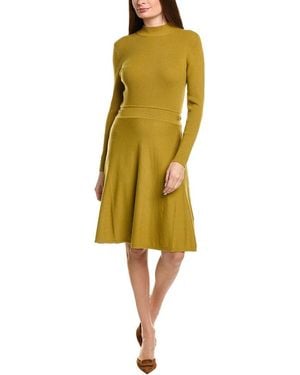 Sharagano Long Sleeve Mini Dress - Yellow
