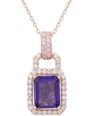 Suzy Levian CZ Jewelry Suzy Levian Silver Cz Pendant - Pink