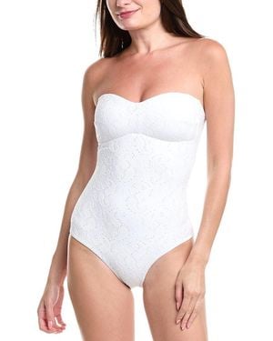Sea Level Interlace Seamless Bandeau One-Piece - White