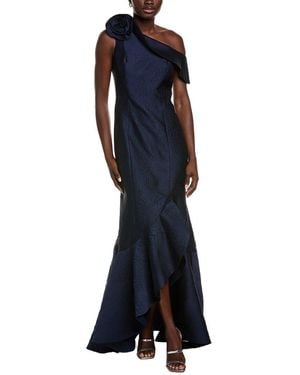 Teri Jon Jacquard Gown - Blue