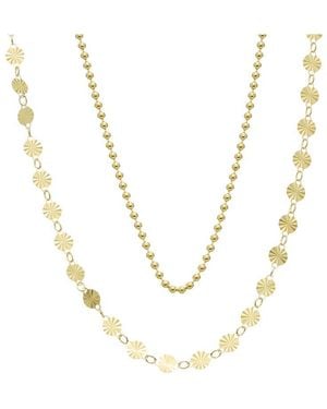 Italian Gold Over Silver 18K Plated Multi Strand Necklace - Metallic