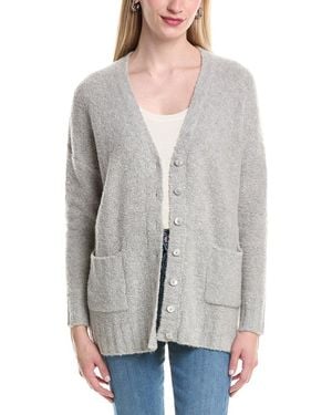 Autumn Cashmere Boucle Oversize Boyfriend Cashmere Cardigan - Gray