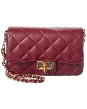 Persaman New York Cinzia Quilted Leather Crossbody - Purple