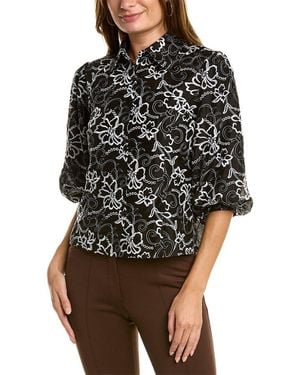 Gracia Embroidered Blouse - Black